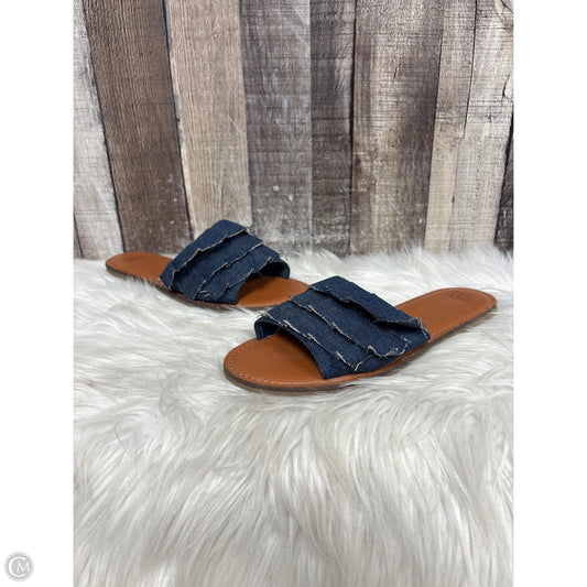 Sandals Flats By Time And Tru In Blue & Brown, Size: 7