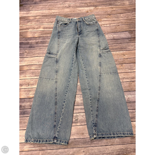 Jeans Wide Leg By Zara In Blue Denim, Size: 6