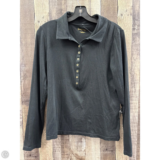 Top Long Sleeve Designer By Lilly Pulitzer In Black, Size: L
