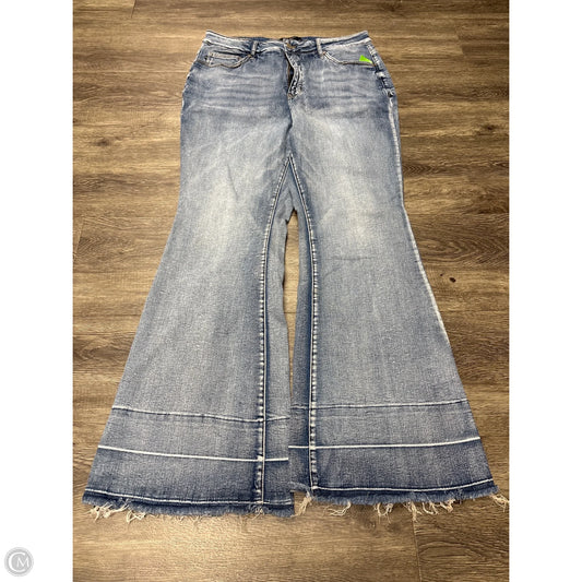 Jeans Flared By Judy Blue In Blue Denim, Size: 18
