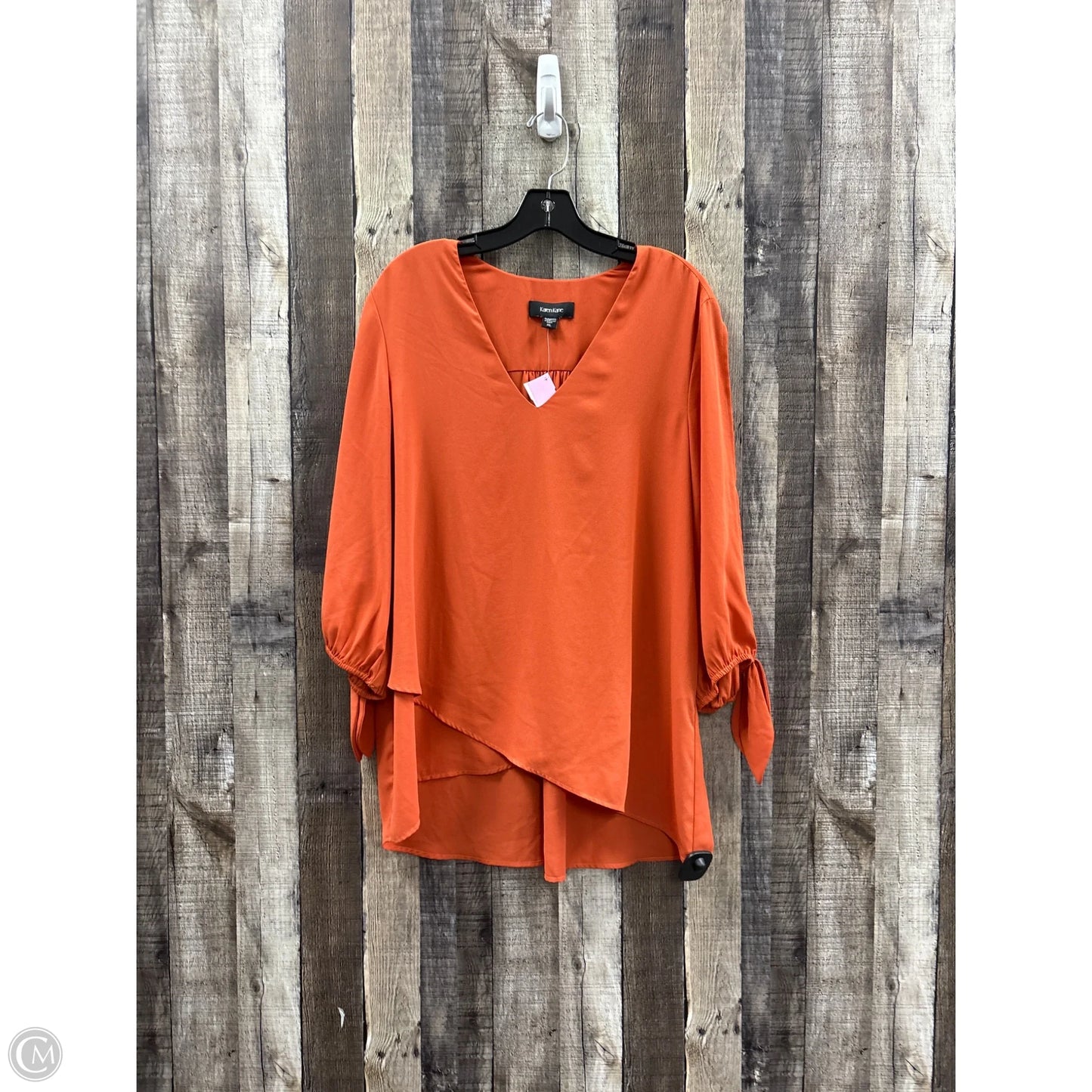 Top Long Sleeve By Karen Kane In Orange, Size: Xl