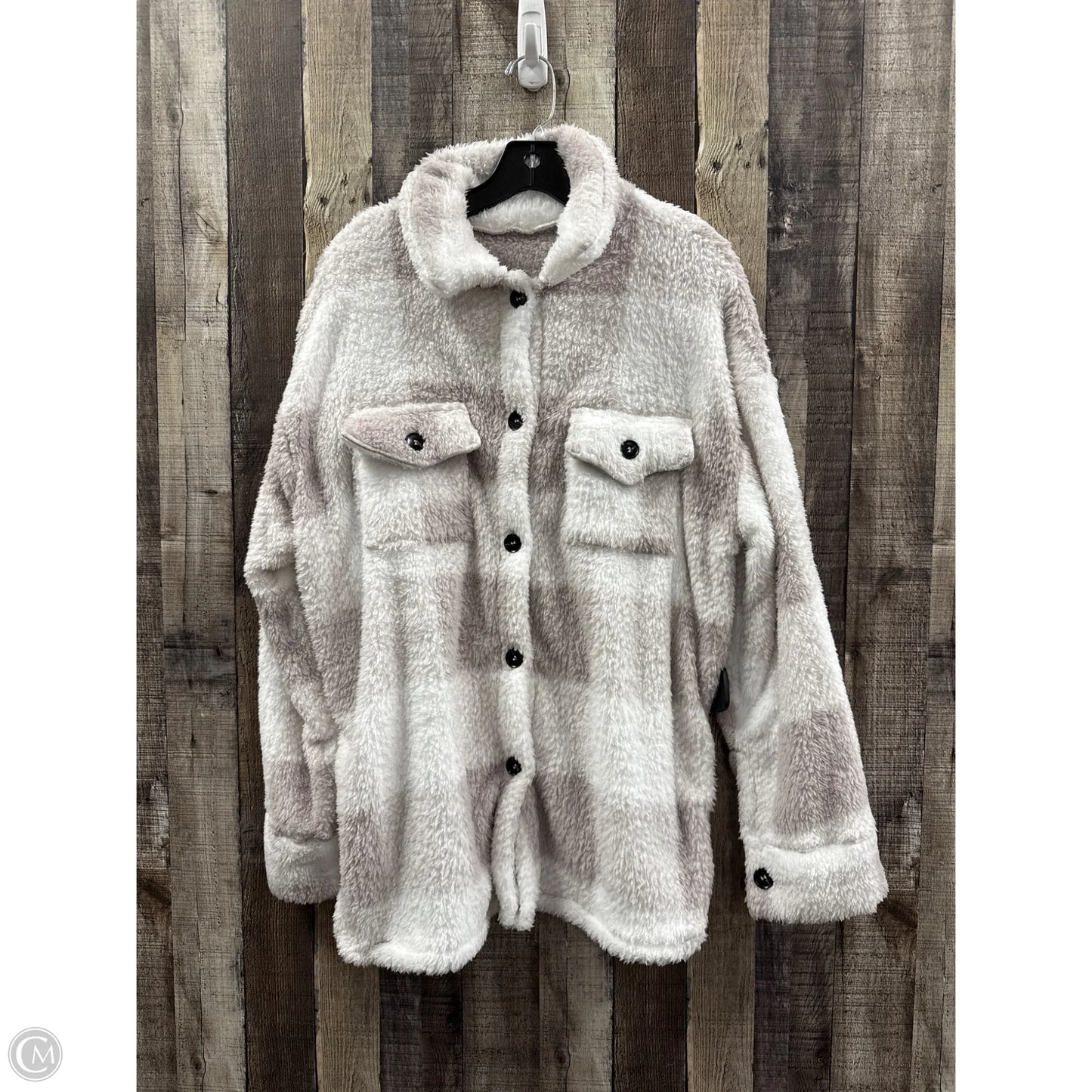 Jacket Fleece By Cme In Pink & White, Size: S
