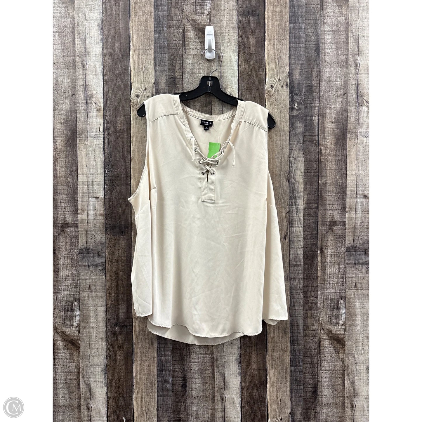 Top Sleeveless By Torrid In Cream, Size: 2x