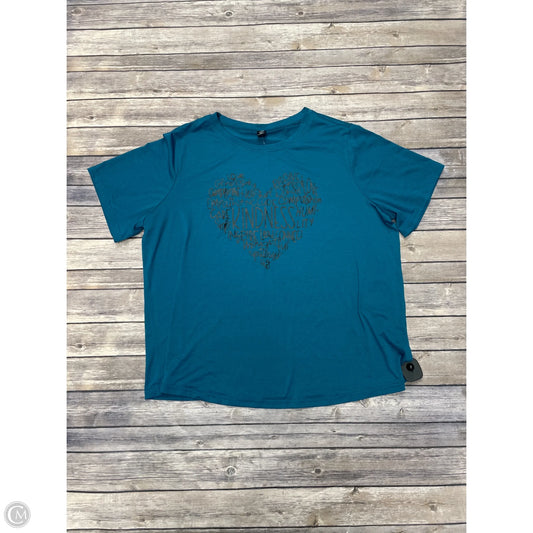 Top Short Sleeve By Shein In Blue, Size: 2x