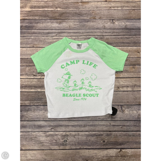 Top Short Sleeve By Cme In Green & White, Size: S