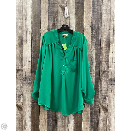 Top Long Sleeve By Cme In Green, Size: 2x