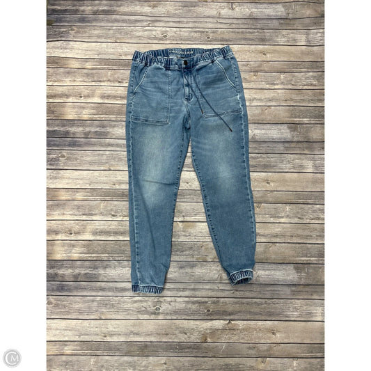 Jeans Straight By American Eagle In Blue Denim, Size: 16