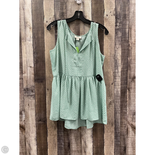 Top Sleeveless By Loft In Green, Size: S
