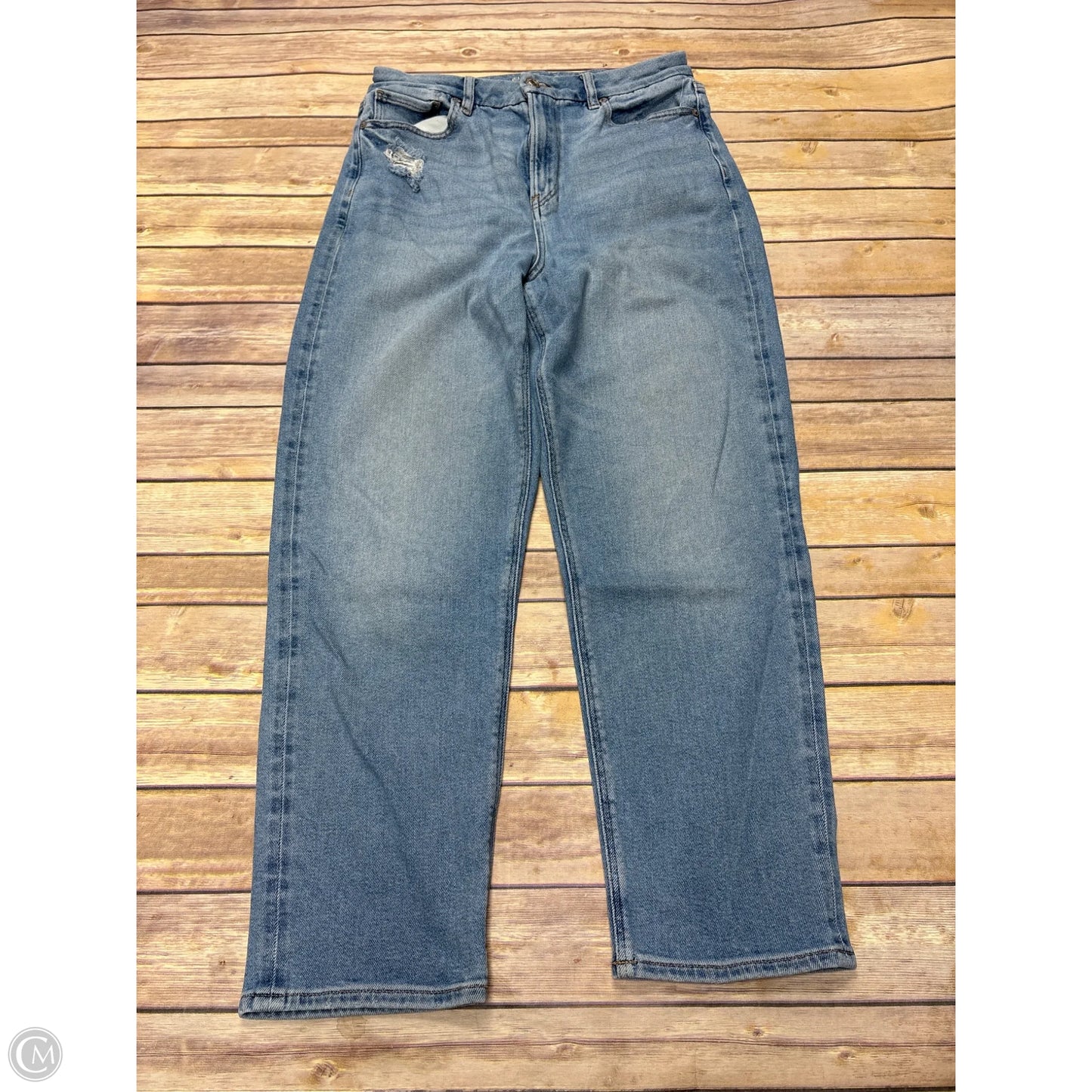 Jeans Straight By American Eagle In Blue Denim, Size: 10