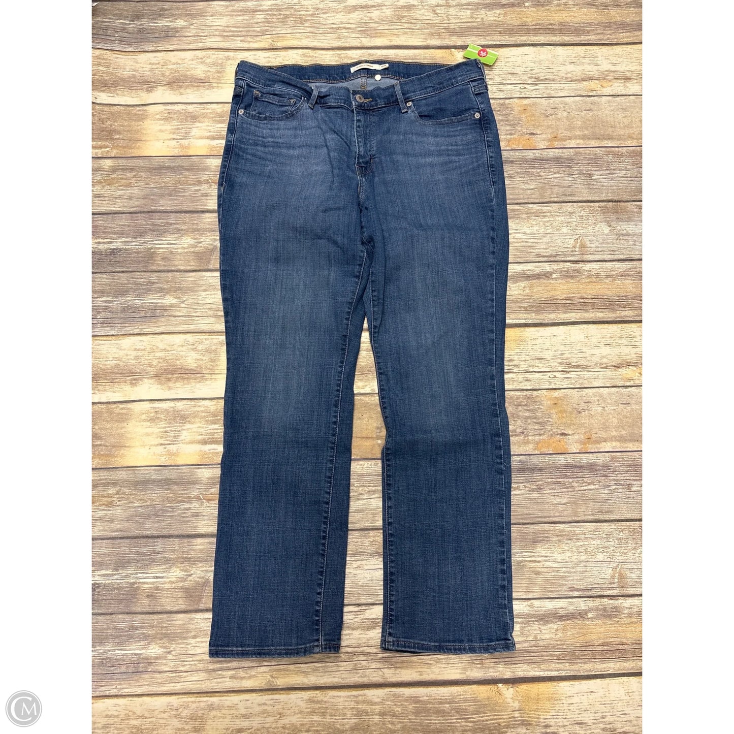 Jeans Straight By Levis In Blue Denim, Size: 16
