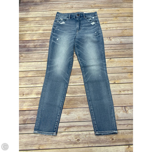 Jeans Skinny By American Eagle In Blue Denim, Size: 8
