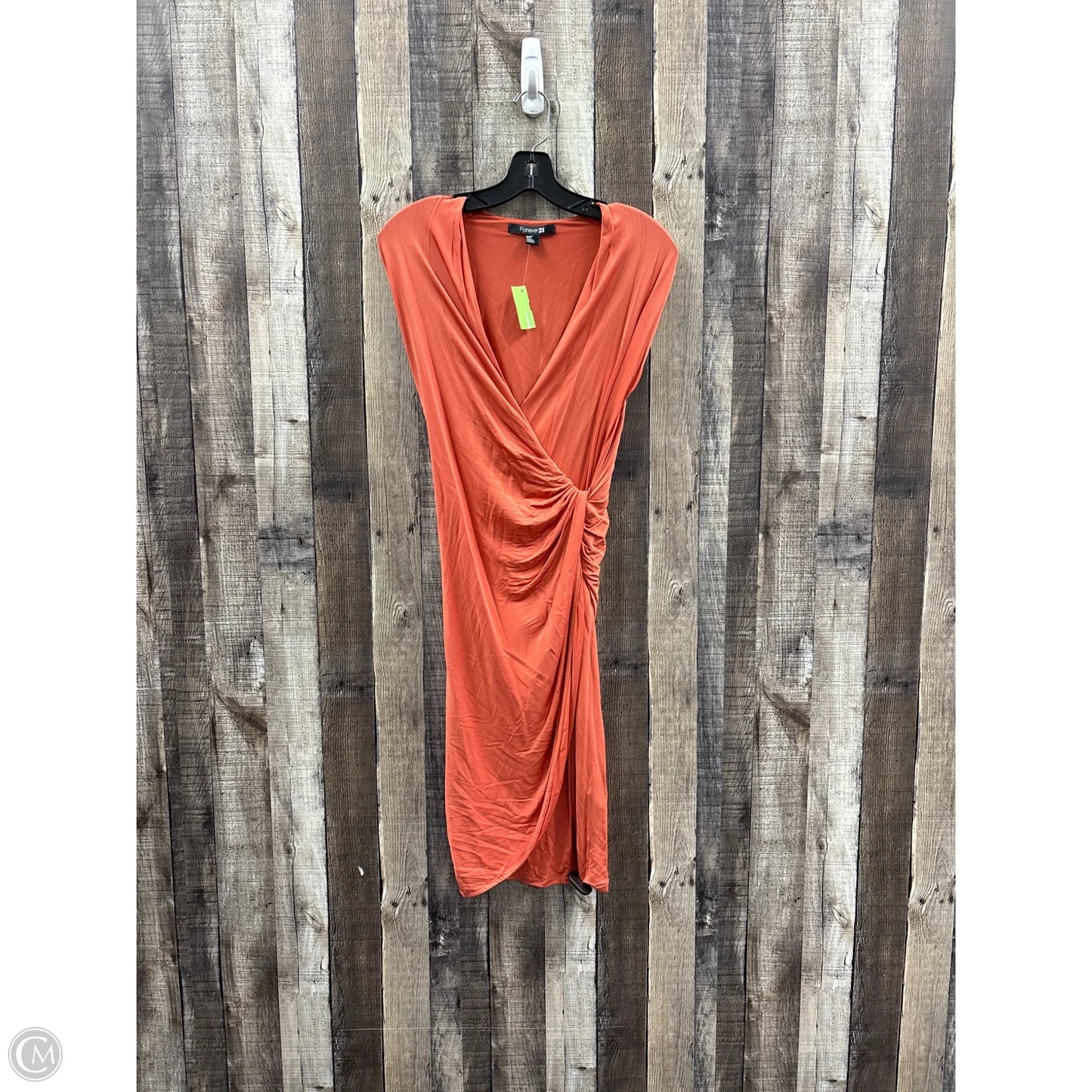 Dress Casual Midi By Forever 21 In Orange, Size: M