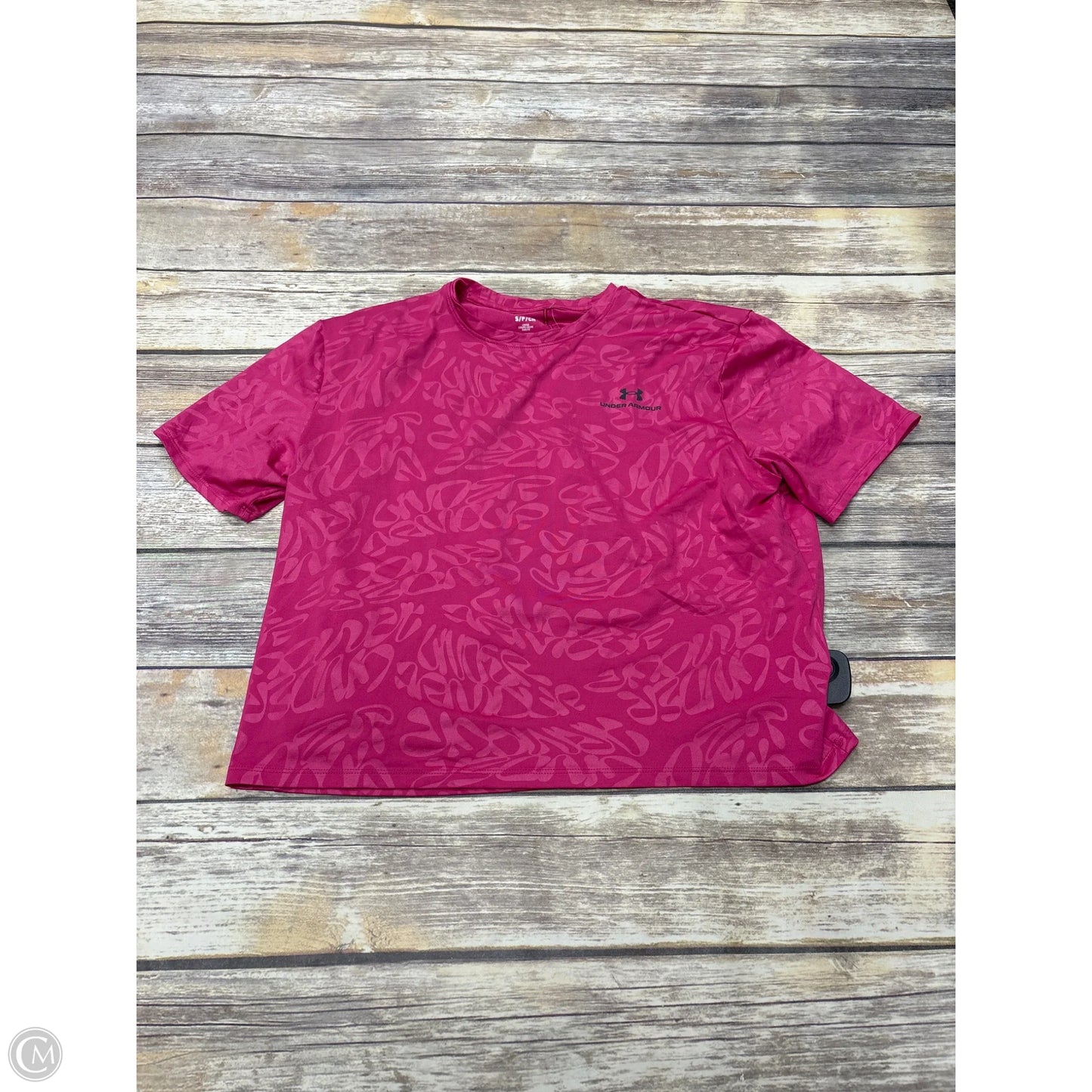 Athletic Top Short Sleeve By Under Armour In Pink, Size: S