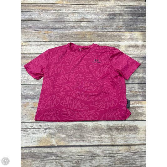 Athletic Top Short Sleeve By Under Armour In Pink, Size: S
