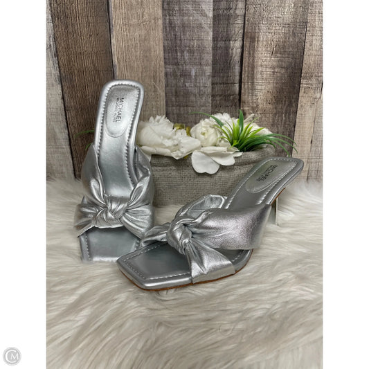 Sandals Heels Stiletto By Michael By Michael Kors In Silver, Size: 8