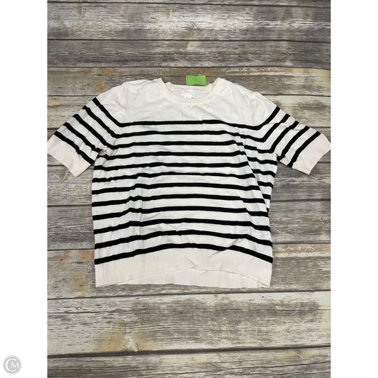 Top 3/4 Sleeve By H&m In Striped Pattern, Size: L