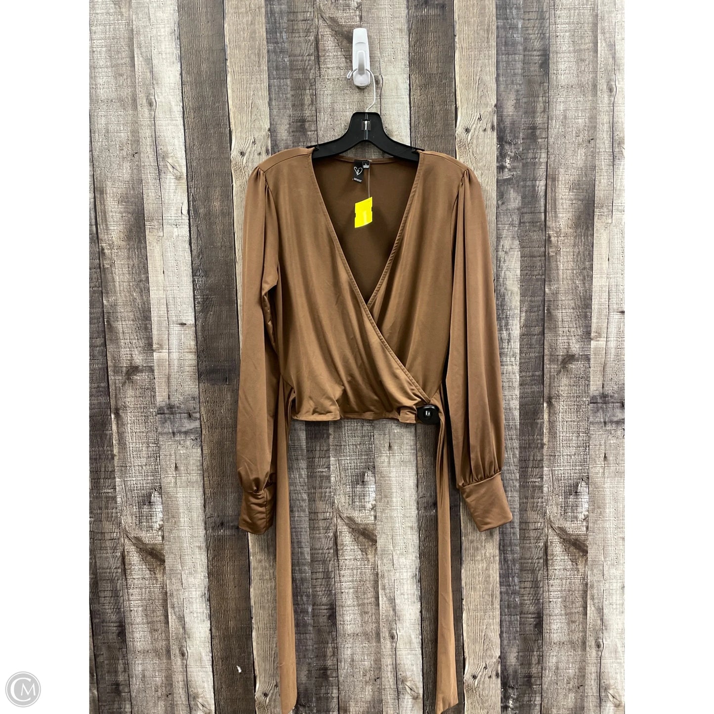 Top Long Sleeve By Windsor In Brown, Size: L