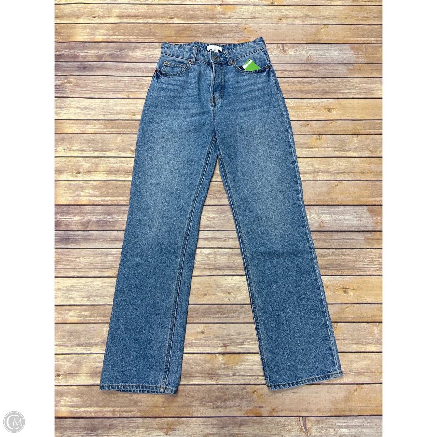 Jeans Straight By H&m In Blue Denim, Size: 2