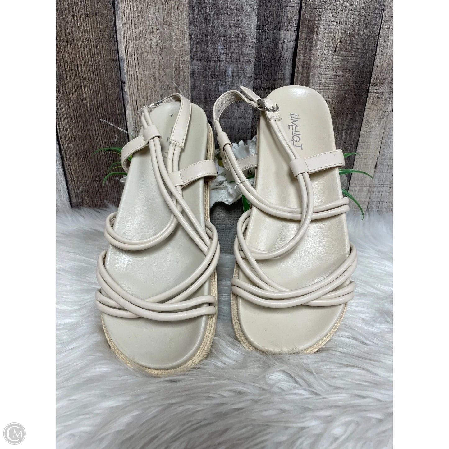 Sandals Flats By Limelight In Tan, Size: 8