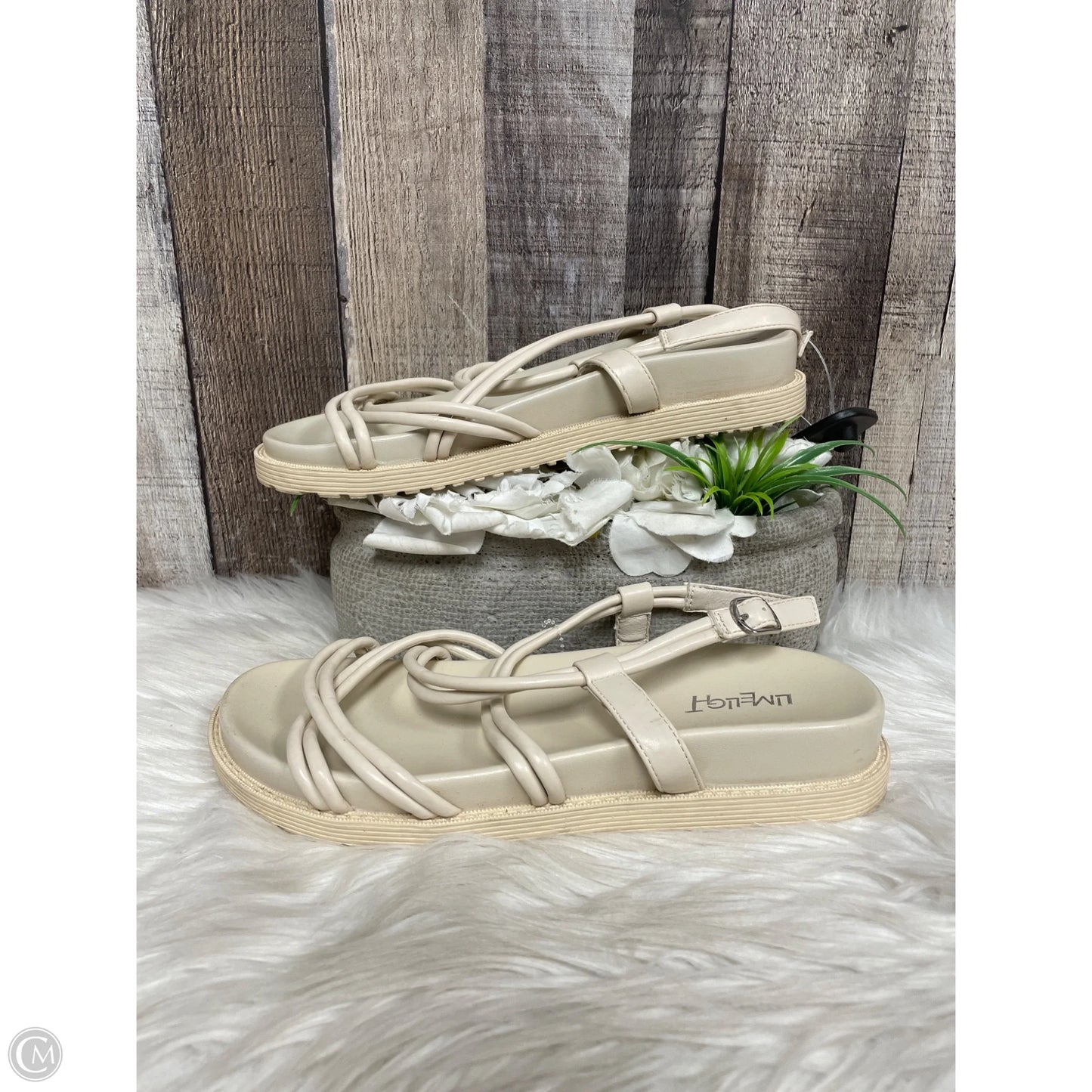 Sandals Flats By Limelight In Tan, Size: 8