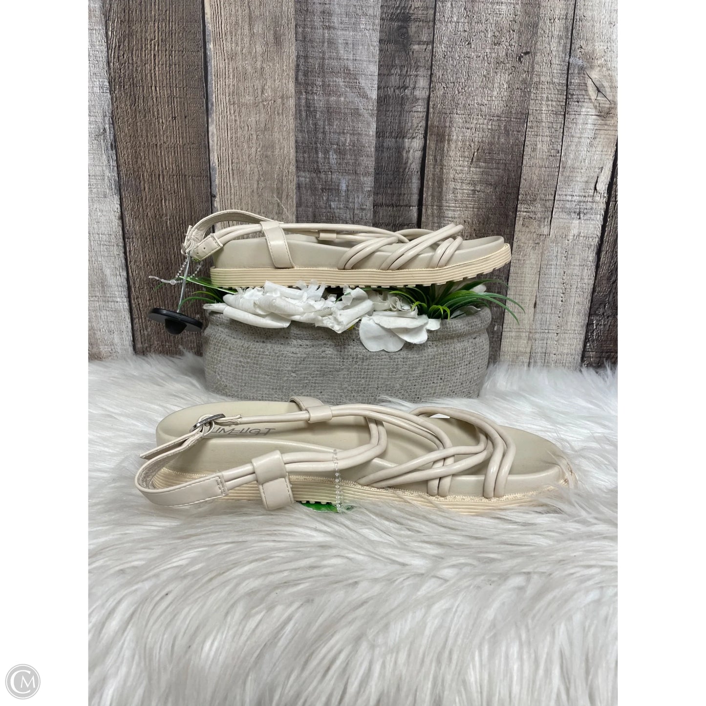 Sandals Flats By Limelight In Tan, Size: 8