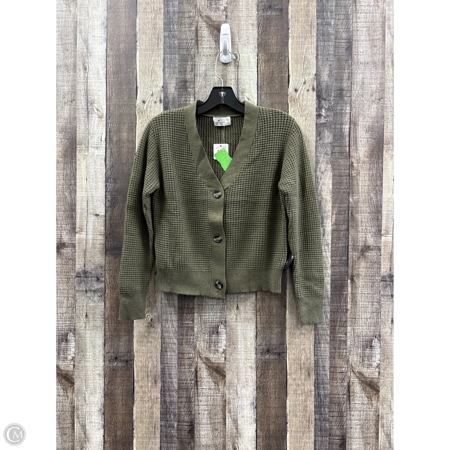 Sweater Cardigan By Poof In Green, Size: S