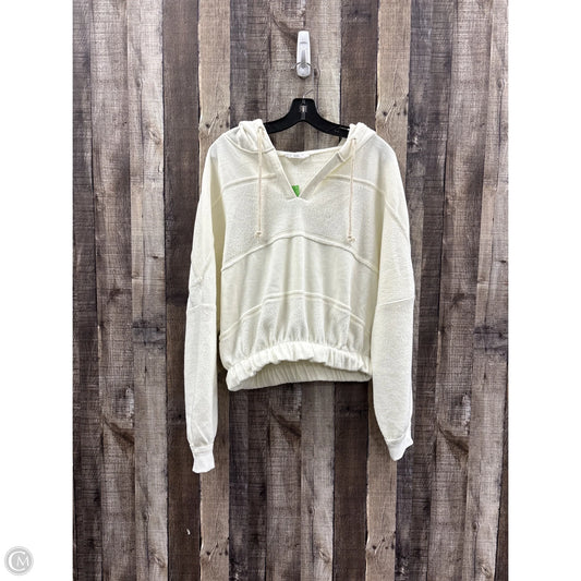 Sweatshirt Hoodie By Double Zero In Ivory, Size: S
