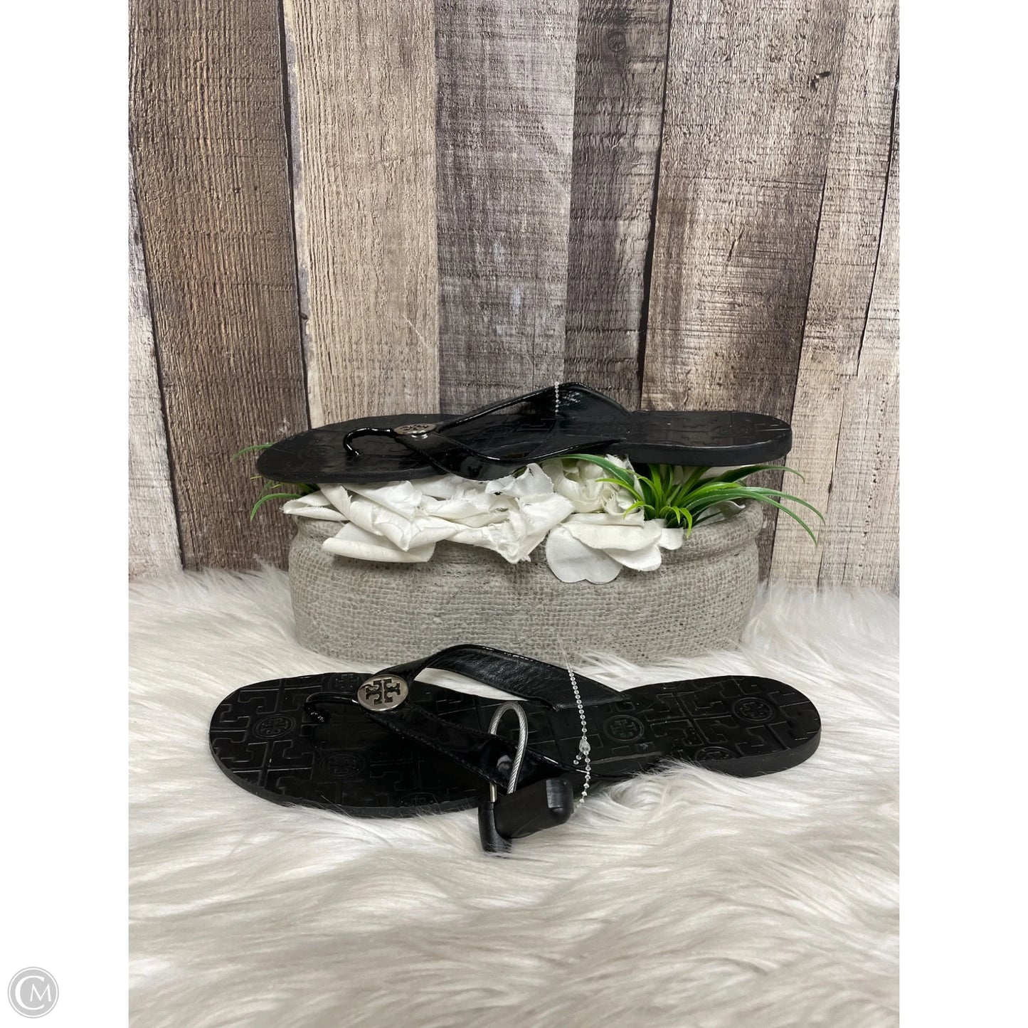 Sandals Designer By Tory Burch In Black, Size: 8