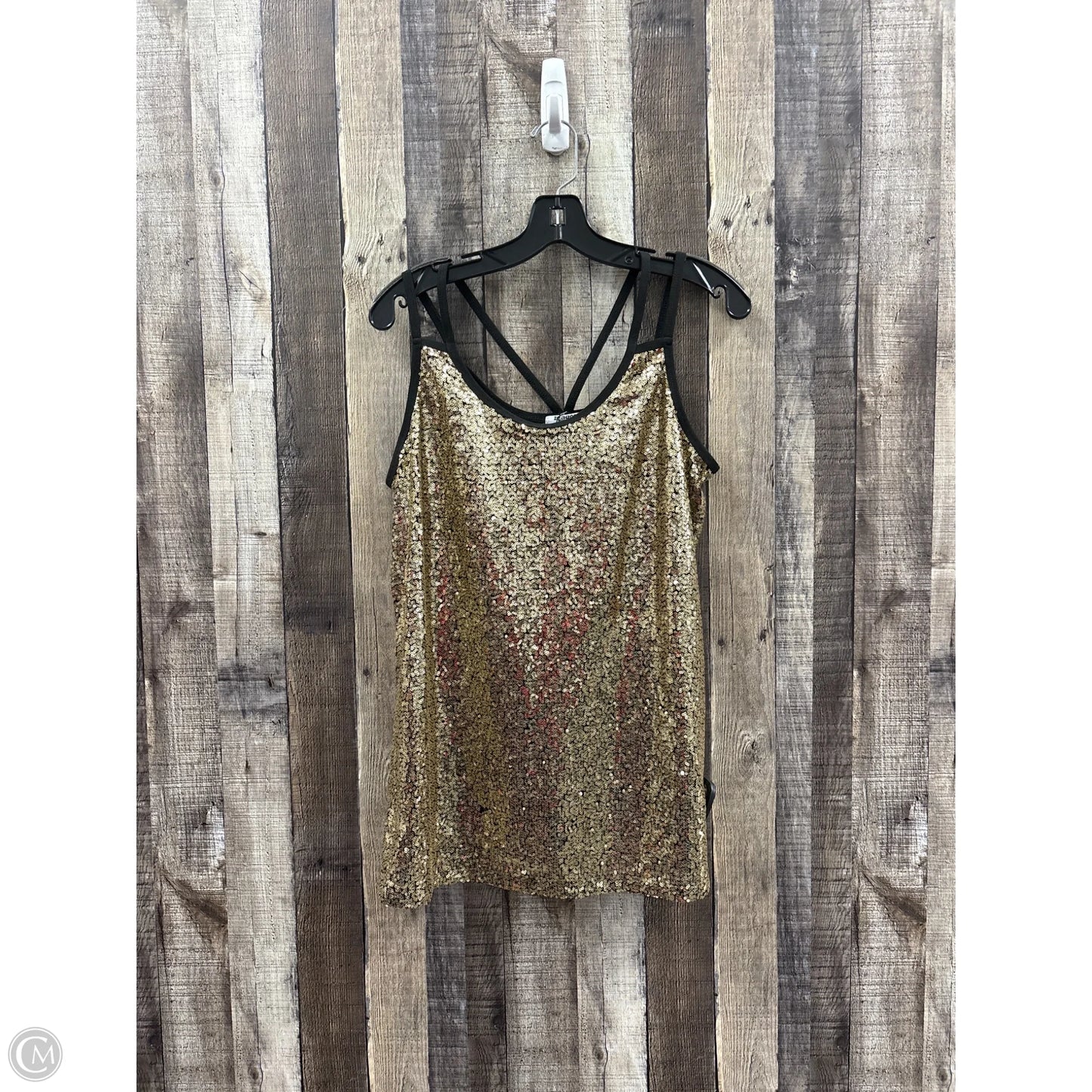 Top Sleeveless By Zeagoo In Gold, Size: L