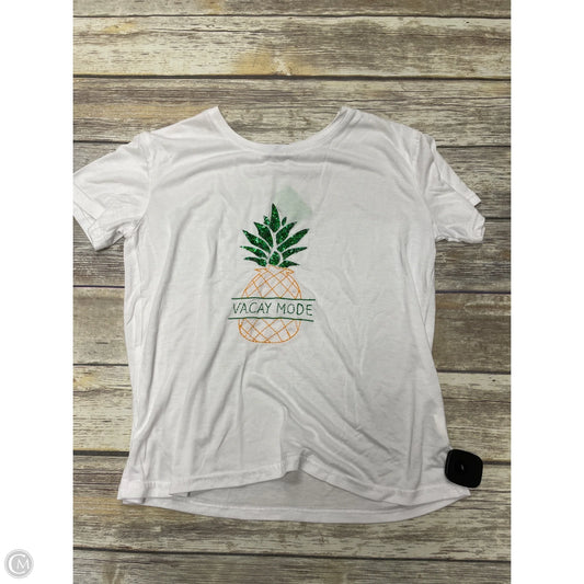 Top Short Sleeve By Cme In White, Size: M