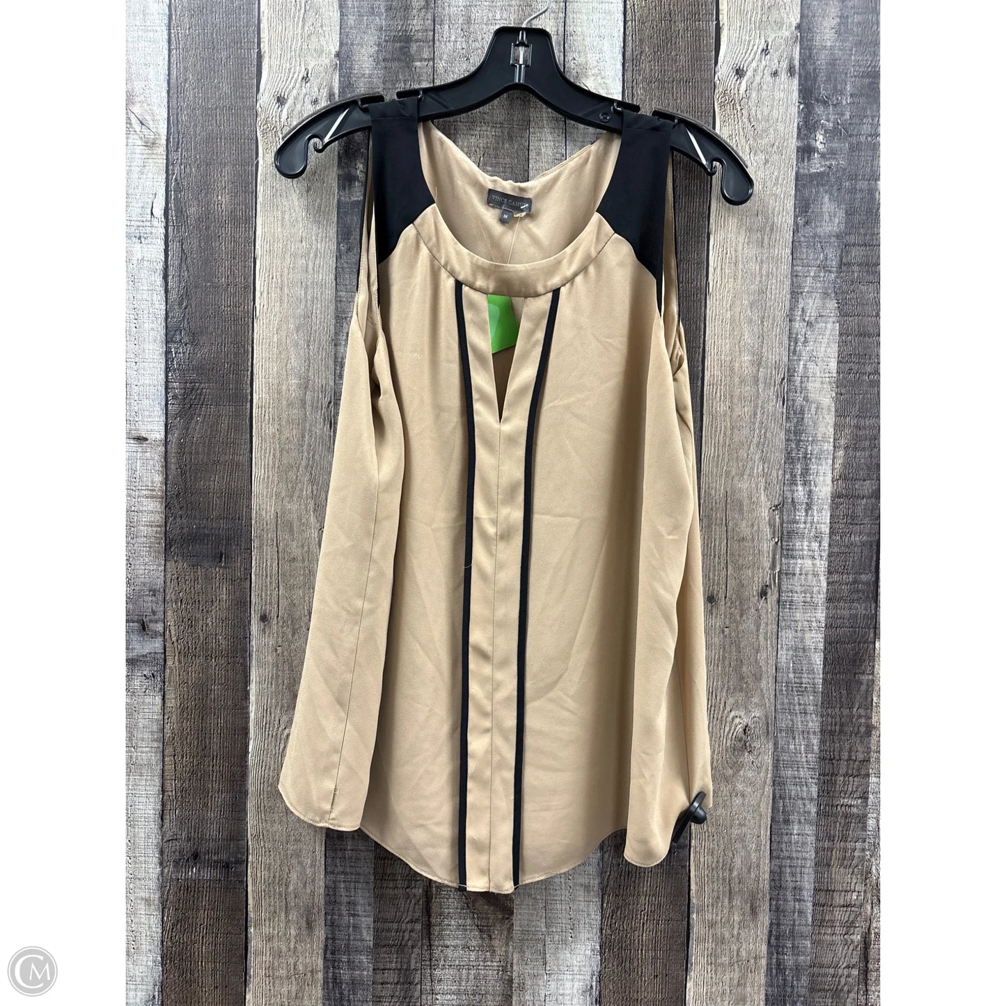 Top Sleeveless By Vince Camuto In Black & Tan, Size: M