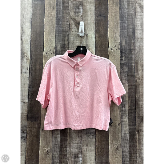 Top Short Sleeve By Fabletics In Pink, Size: S