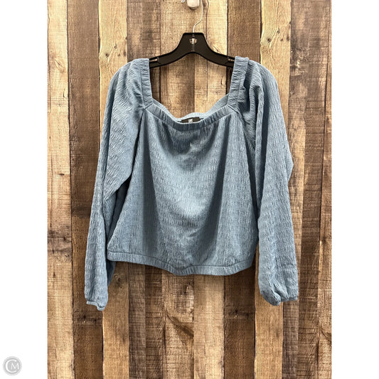 Top Long Sleeve By Iz Byer In Blue, Size: Xl