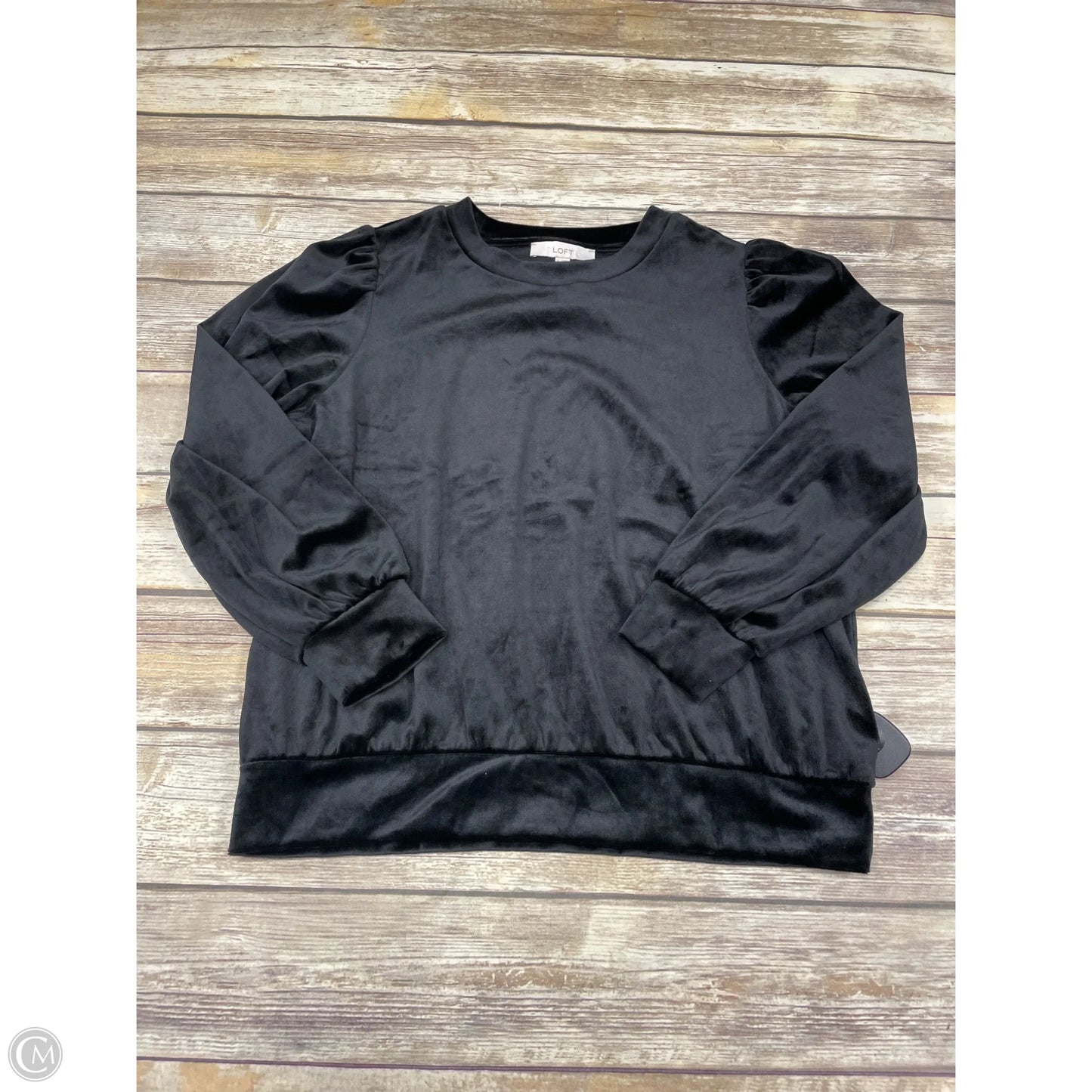 Top Long Sleeve By Loft In Black, Size: L