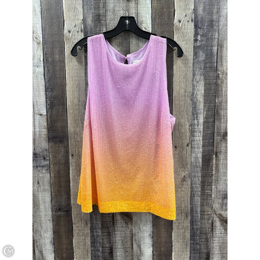 Top Sleeveless By On 34th In Purple & Yellow, Size: 2x