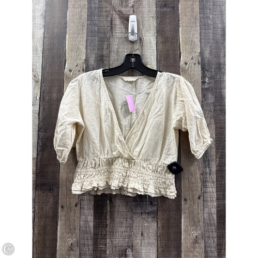 Top Short Sleeve By Sim & Sam In Taupe, Size: S