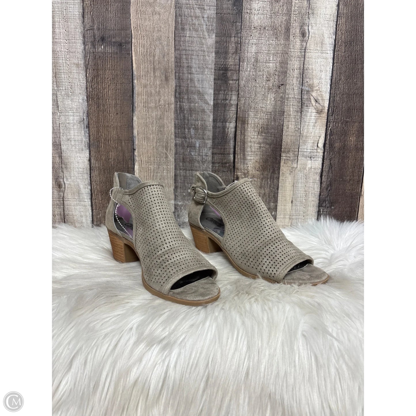 Sandals Heels Block By Carlos By Carlos Santana In Tan, Size: 8.5