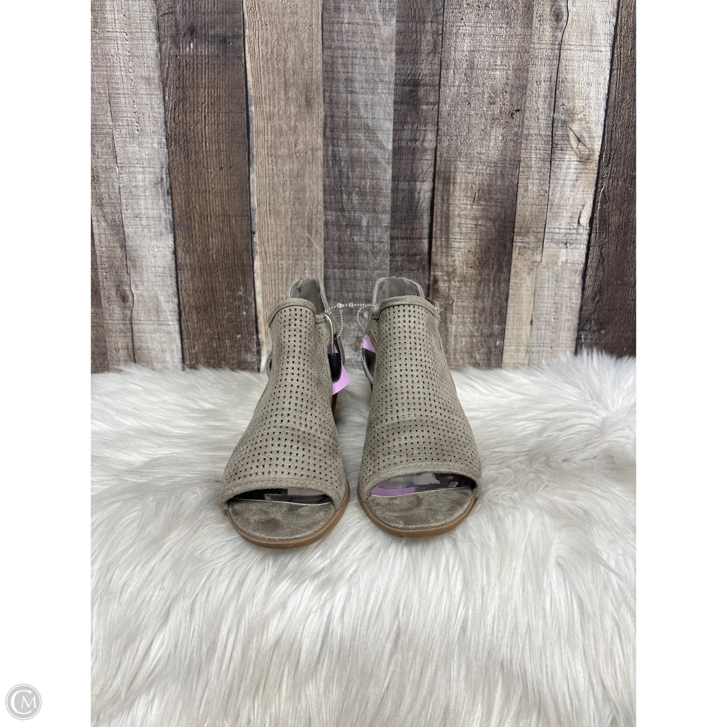 Sandals Heels Block By Carlos By Carlos Santana In Tan, Size: 8.5