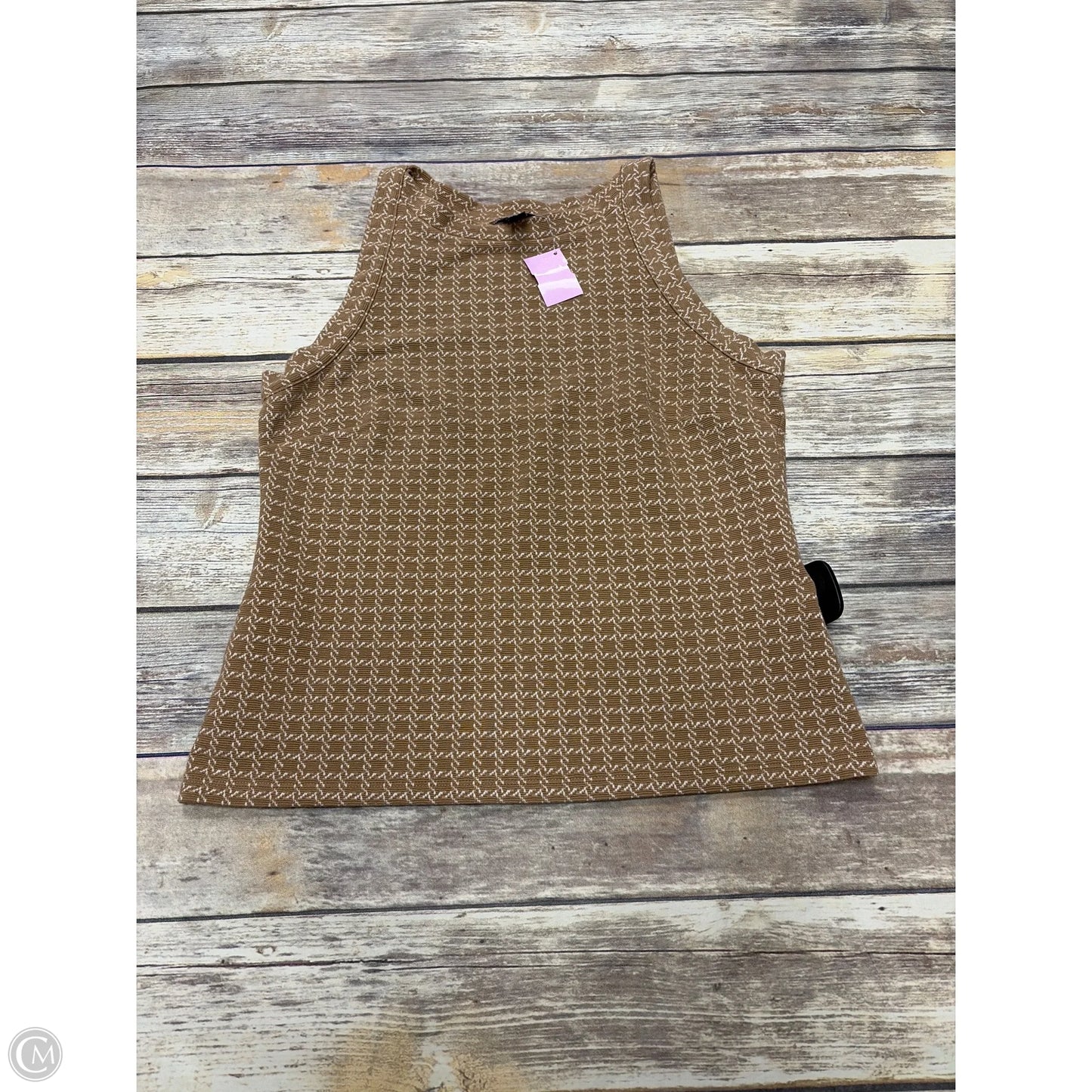 Top Sleeveless By Ann Taylor In Tan & White, Size: M