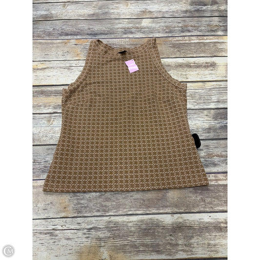 Top Sleeveless By Ann Taylor In Tan & White, Size: M