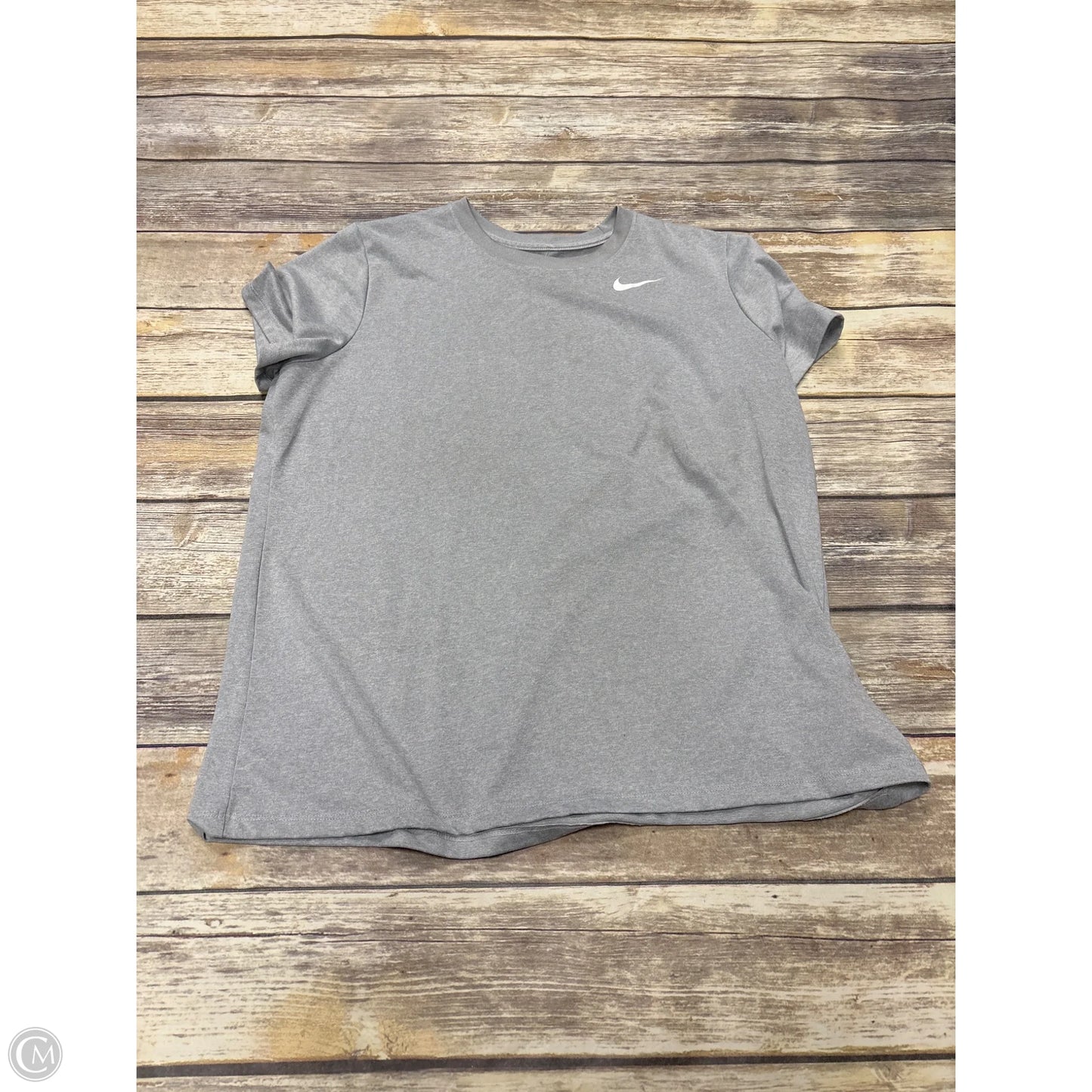 Athletic Top Short Sleeve By Nike In Grey, Size: Xl