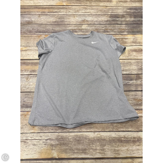 Athletic Top Short Sleeve By Nike In Grey, Size: Xl