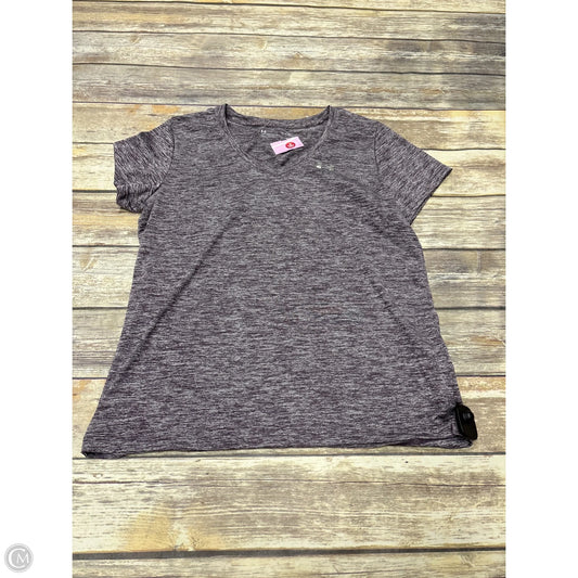 Athletic Top Short Sleeve By Under Armour In Purple, Size: L