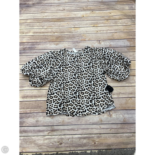 Top Short Sleeve By H&m In Animal Print, Size: S