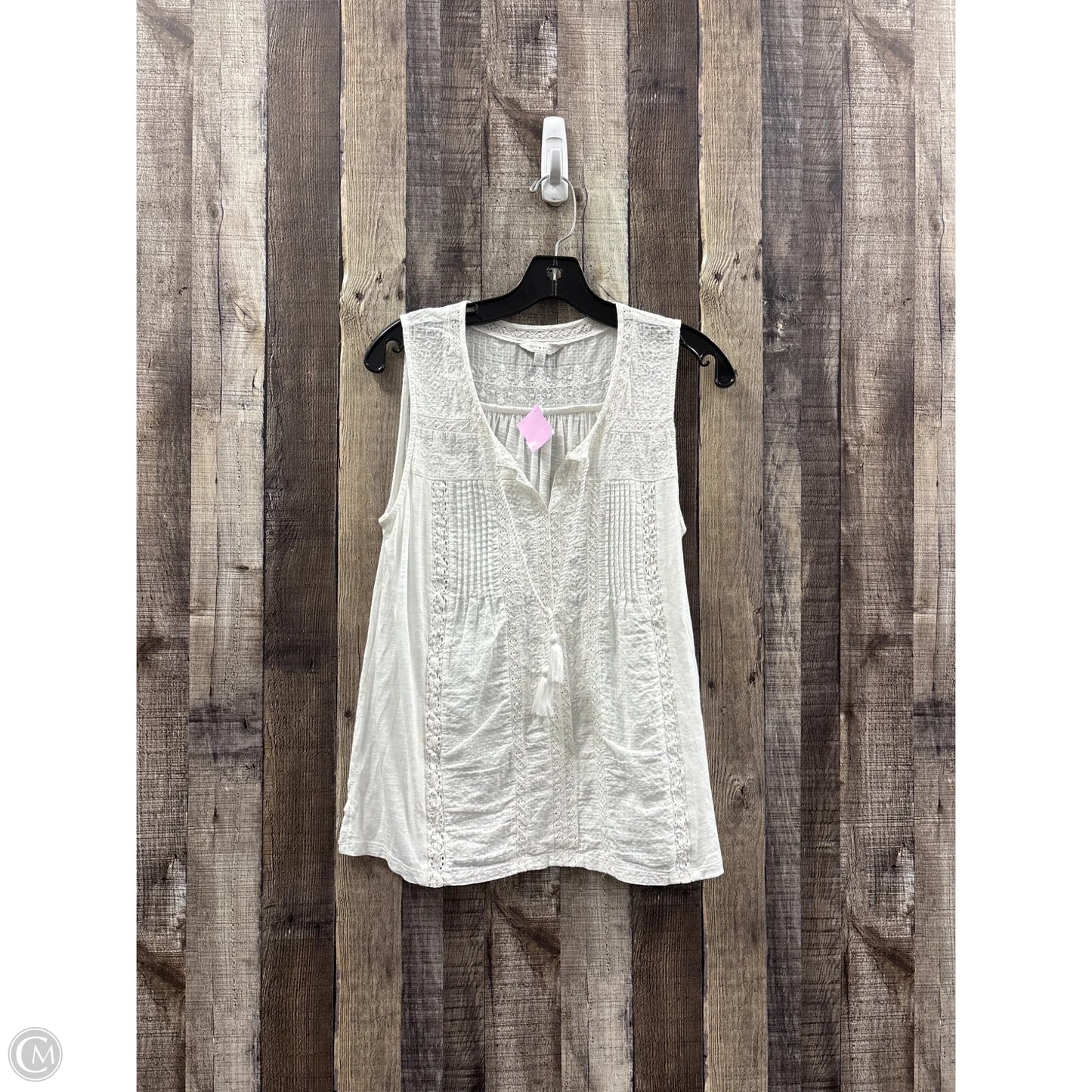 Top Sleeveless By Lucky Brand In White, Size: M