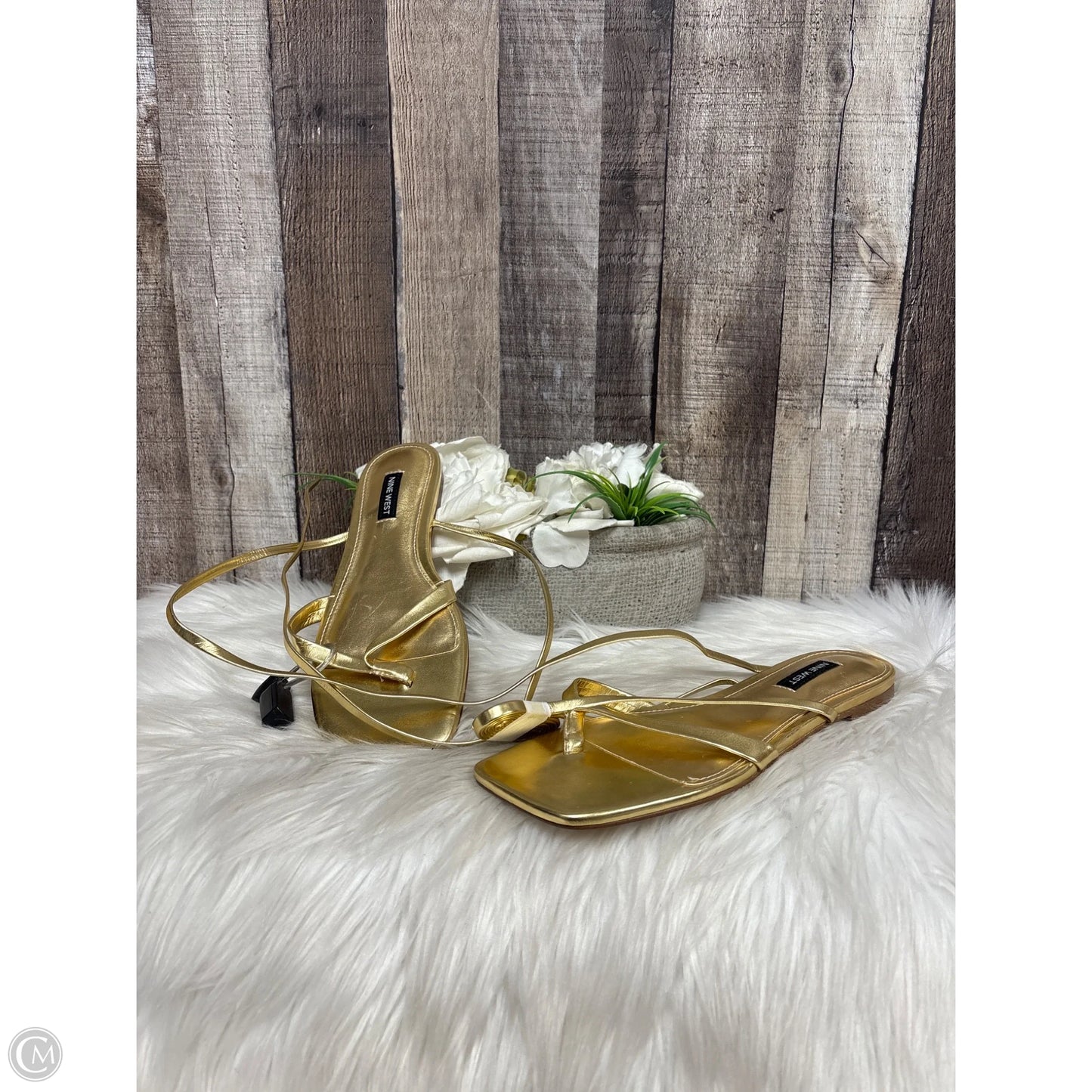 Sandals Flats By Nine West In Gold, Size: 7
