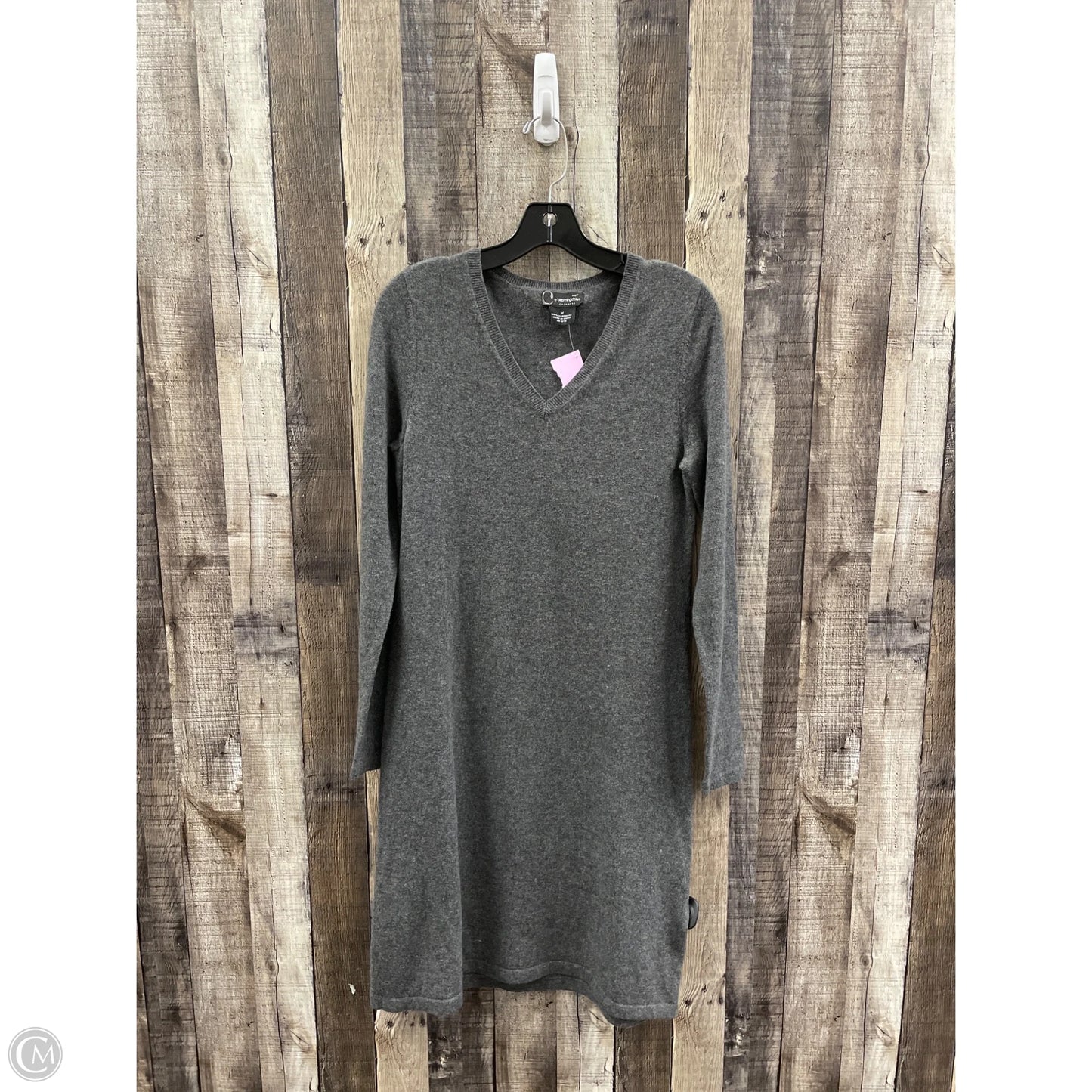 Dress Casual Midi By Bloomingdales In Grey, Size: M