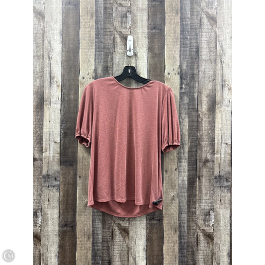 Top Short Sleeve By Green Envelope In Pink, Size: L