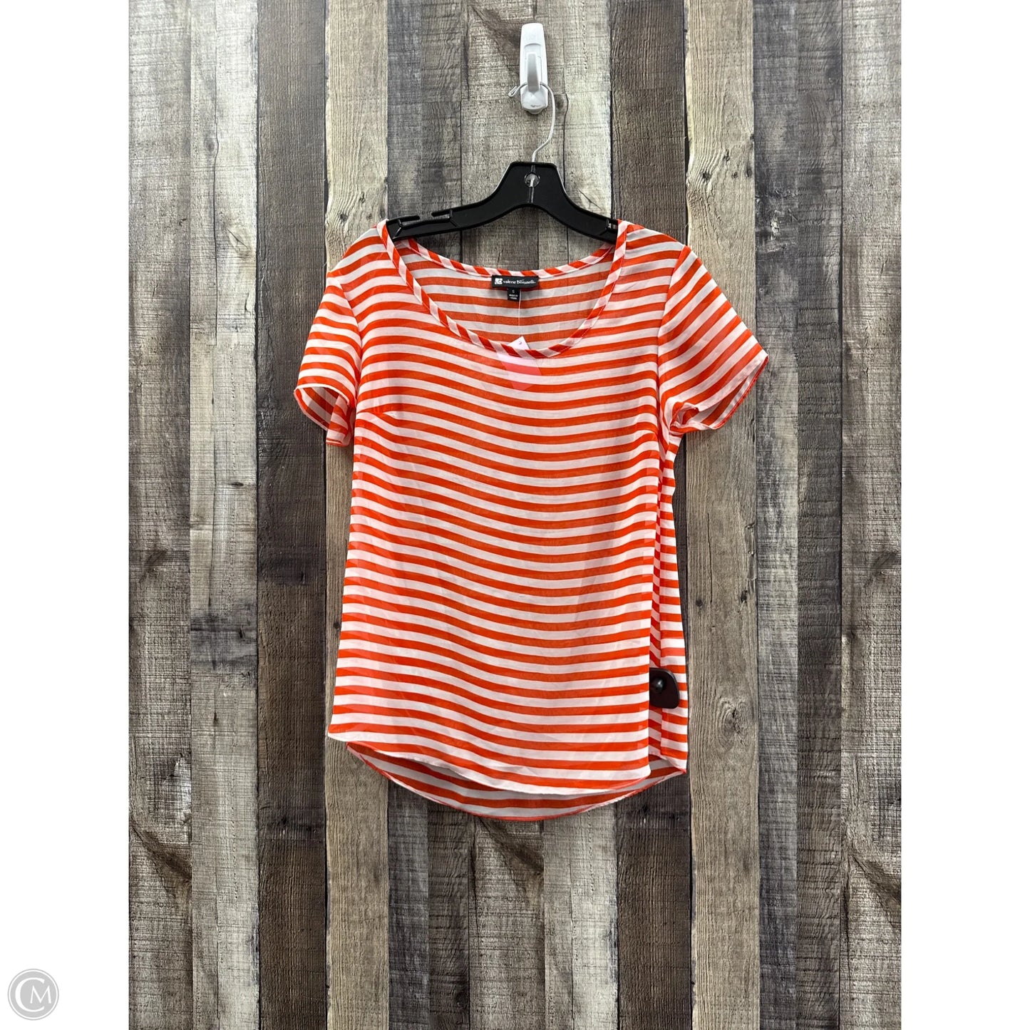 Top Short Sleeve By Valerie Bertinelli In Striped Pattern, Size: S