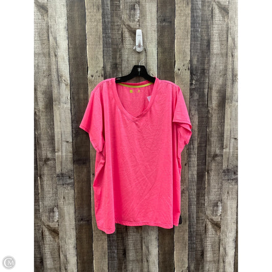 Athletic Top Short Sleeve By Xersion In Pink, Size: 3x